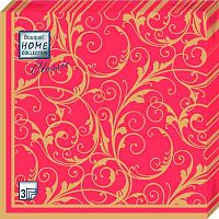 Салфетка бум. Bouquet "Очарование на красном" 42840 3-хсл.(20шт) 33*33