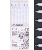 Ручка гелевая INTELLIGENT Languo "Белая" DE-76 игольч.,0,6мм,ПВХ-уп.