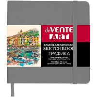 Скетчбук А6  80л. deVENTE тв.обл. "Art" 2134413 св.-серый,кож.зам.,крем.бум.140 г/м2