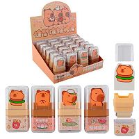 Ластик КОКОС Yea moko "Капибара" 252083 каучук,пластик.держ.,ролик,асс.