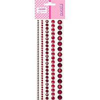 Стразы декор. самокл. deVENTE 8002561 рубиновые,акрил.,кругл.,5разм.,130шт