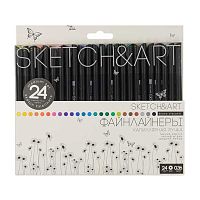 Линеры д/скетчинга 24цв. BV "Sketch&Art. Black Edition" 36-0019 0,36мм