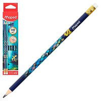 Карандаш ч/гр. пластик. с ласт. MAPED "Дракон" 851828 трехгр.,HB