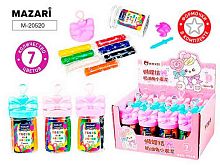 Тесто для лепки  7цв. 14гр. MAZARI "Бантик" M-20520 формочки (2шт.),пласт.банка