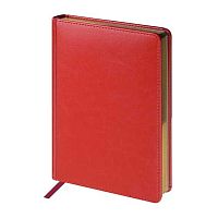 Ежедневник 2026г. А5+ 168л. BV кож.зам. "Sidney Nebraska" 3-125/08 красный,золотой обрез