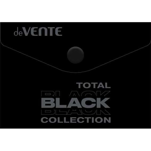 Папка-конверт на кнопке А7 deVENTE "Total black" 3071338 непрозр.,чёрная с рис.,180мкм