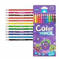 Карандаши 12цв. Yalong "Fruit aroma" YL221029-12 трёхгр.,фрукт.аромат.,3мм,к/к,е/подвес