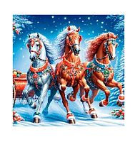 Салфетка бум. НГ Pero Prestige Символ года 2026 "Зимняя тройка" 317-6884 3-х сл.(20шт)33*33см