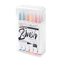 Маркеры д/скетчинга  12цв. BV "SKETCH&ART" 22-0174 кисть,1-5 мм,,в пластик.боксе