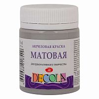 Краска акриловая  50мл ЗХК "Декола" серая матовая 14328814