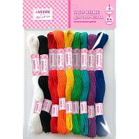 Нитки д/вышивания мулине deVENTE "Diy School Art" 8001550 хлопок,9цв.*9шт.*8м,в пластик.пакете