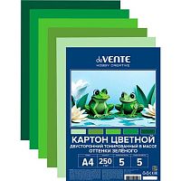 Картон цв. двухстор. тонир. А4  5л. 5цв. deVENTE 8114531 оттенки зелёного,пластик.пакет,е/подв.