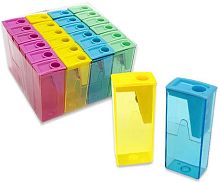 Точилка с контейнером 1отв. INTELLIGENT "Прямоугольная"  DI-714 пластик.,6*2,5см,асс.