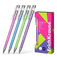 Ручка масл. шар. EK ULTRA-20 Stick Glitter 61032 синяя,0,7мм,Super Glide Technology