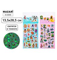Наклейки-румбокс д/создания миниатюрных сцен MAZARI "Итал. Мем" M-20699 светящ.,13,5*28,5см,асс.
