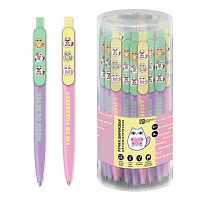 Ручка авт. шар. ФЕНИКС "Котики" 69542 синяя,0,7мм,корп.софт-тач,асс.