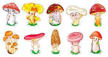 Комплект украшений СФЕРА "Лесные грибочки" КМ-10532 (10шт.) на скотче