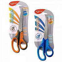 Ножницы 21см Yalong "Эргономик" YL26008-1 серо-оранж.прорезин.ручки,е/подвес