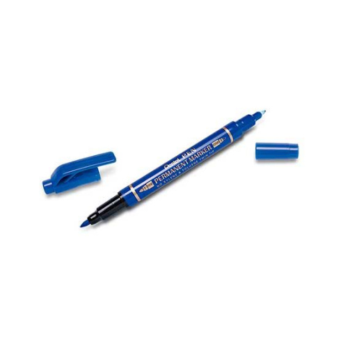 Маркер перм. для CD Pentel "Pen Twin Tip New" N75W-CE синий,двусторон.,пулев.,0,3-1,2мм