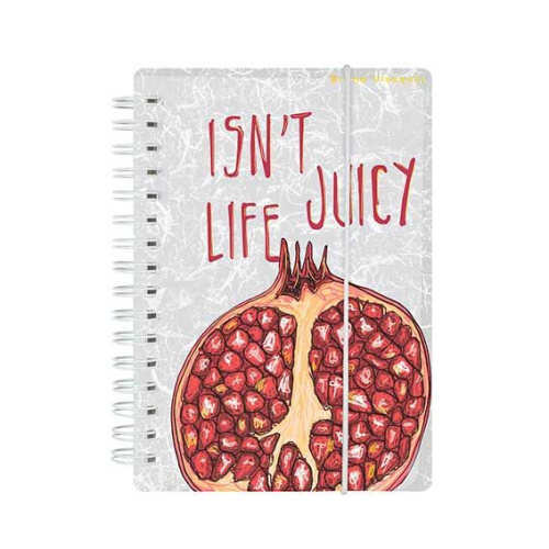 Записная книжка А6+  80л. BV спираль Cute Journal Mini "Juicy Life. Гранат" 3-575/07 клетка,резинка