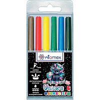 Фломастеры  6цв. ATTOMEX "Unicorn" 5080617 вент.колп.,пластик.блист.