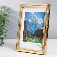 Фоторамка пластик 10*15см Радуга золото с ножкой,ширина багета-12мм