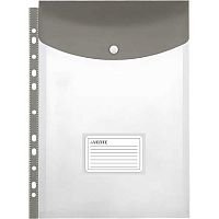 Карман расширяющийся А4 140мкм deVENTE 3050403 вертик.,полипр.,11отв.,на кнопке,прозр.,карм.