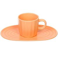 Кружка керам. 200мл "Валенсия" 363-731 оранжевый,блюдце