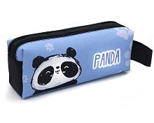 Пенал-косметичка ПЧЕЛКА 2отд. 200*90*55 К-12 "Funny panda" двуст.печать,ткань, ручка