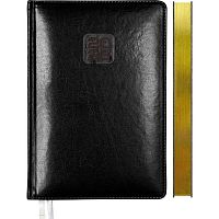Ежедневник 2026г. А5 168л. deVENTE кож.зам. "Bravo" 2232608 чёрный,зол.срез,бел.бум.,поролон