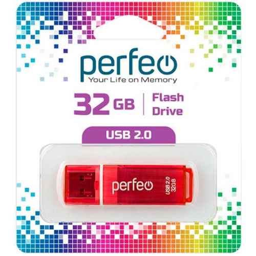 Флеш-драйв32Гб Perfeo C13 Red Флеш-драйв32Гб Perfeo C13 Red