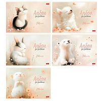 Альбом для рис.24л. ХАТ "Нежность Флосси" лам.soft-touch,на скобе,асс. 094479