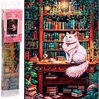 Мозаика алмазная DIAMOND "Кот учёный" 30*40см,полн.выкл.,в рулоне 684-0984