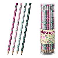 Карандаш ч/гр. пластик. с ласт. EK "Floral Soul" 62775 HB,круглый,асс.