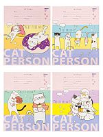 Тетрадь 12л. (клетка) Проф-Пресс "Кошечьи радости" 12-4332 цв.мелов.обл.,4диз.