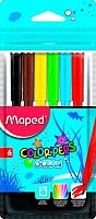 Фломастеры  6цв. MAPED "Color`Peps Ocean" 845723 суперсмываемые, заблок.пишущим узлом.,е/подвес