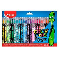 Фломастеры 24цв. MAPED "Color`Peps Monster" 845401 смываем.,заблокир.пиш.узел,к/к
