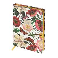 Ежедневник н/д А5 120л. BV кож.зам. "Flora. Пионы" 3-744/08 зол.срез.,беж.бум.,линейка