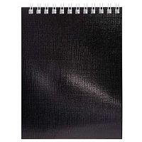 Блокнот А6  40л. ХАТ спираль "Metallic"чёрный,б/в клетка