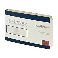 Еженедельник карм. н/д А6  80л. BV кож.зам. "Megapolis velvet flex" 3-740/18 синий,софт-тач,гибк.обл