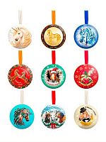 Игрушка ел. ФЕНИКС "Шар с пожеланием. Символ года 2026" 91460 чёрн.метал.,6,5*6,5*6,5см