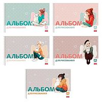 Альбом для рис.40л. ХАТ спираль "Девочка с котиком" пластик.обл.,асс. 091567