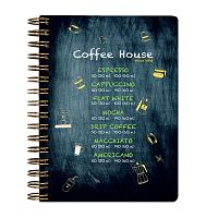 Тетрадь 60л. (клетка) А6 BV спираль "Coffee house" 7-60-005/02 мат.лам.,софт-тач,беж.бум.