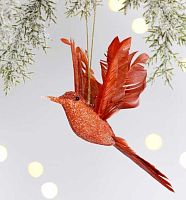 Игрушка ёлочная "Колибри" 196-1034 шоколад,пластик.,текстиль,2,5*7*13см