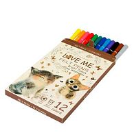 Фломастеры 12цв. BV "Love me. Милый котик" 32-0076 вент.колп.,к/к