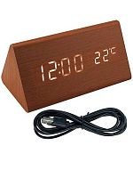 Часы электронные Миленд ЧЭ-3742 коричневый,15*8.5*7см