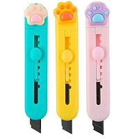 Нож канцелярский  9мм КОКОС "Лапка" 251991 фиксатор,асс.