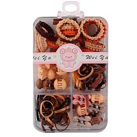 Набор д/волос КОКОС "Wei Ya" 251918 (крабики+резинки,набор 70шт),асс.