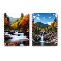 Тетрадь120л. (клетка) SVETOCH спираль "Звуки водопада" Т206 (01551) тв.обл.,глянц.лам.