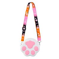 Кошелек КОКОС "Лапка" 252836 белый,силикон.,плеч.ремень,13*12*3,5см